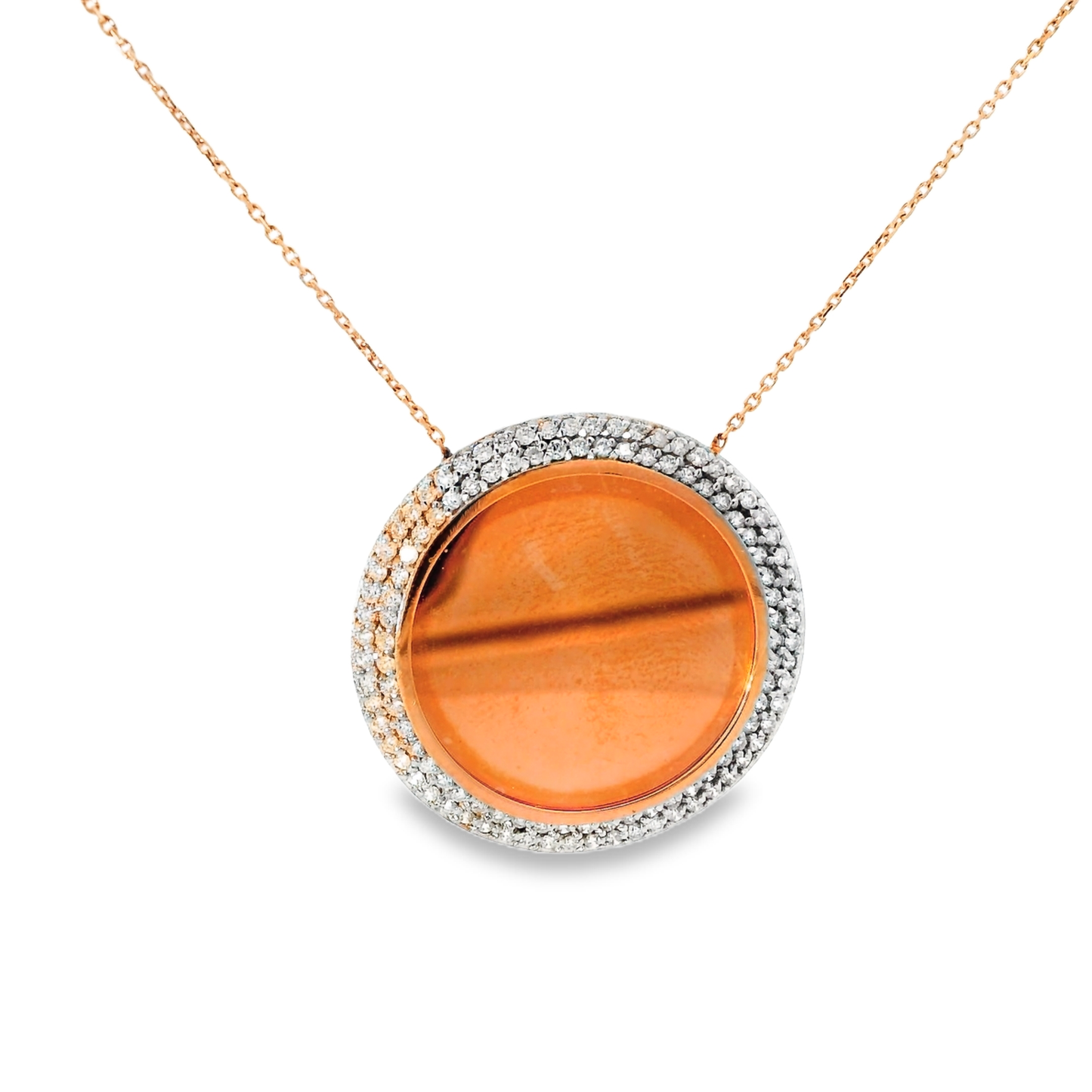 0.85CT Diamond Pendant 18k Rose Gold