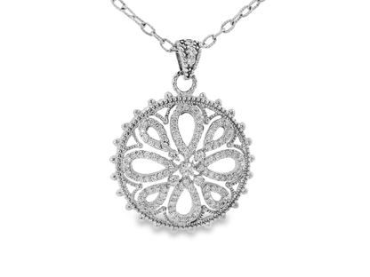 1.40CT Diamond Pendant 14k White Gold
