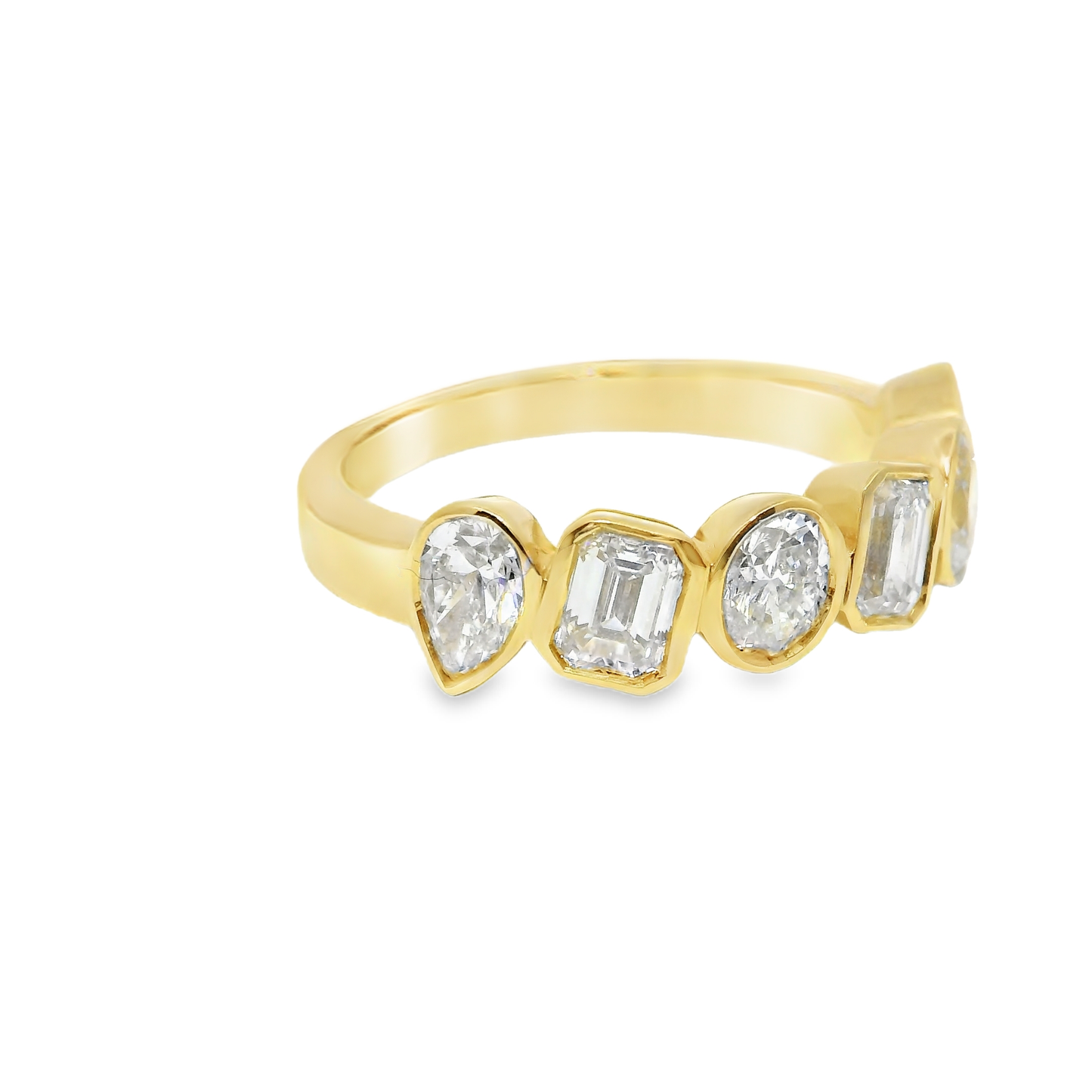 1.59CT Diamond Mixed Shape Ring 18k Yellow Gold