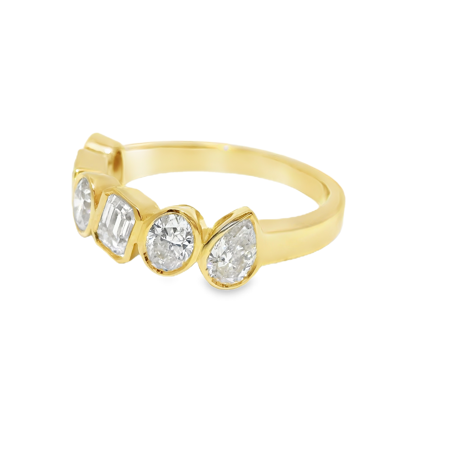 1.59CT Diamond Mixed Shape Ring 18k Yellow Gold
