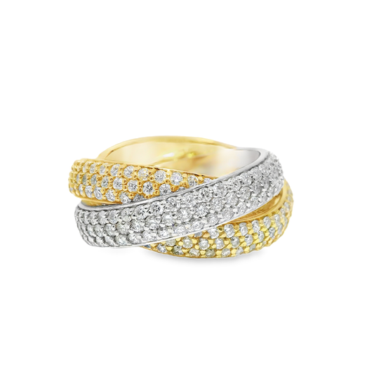 4.75CT Diamond Ring 18k Tricolor Ring