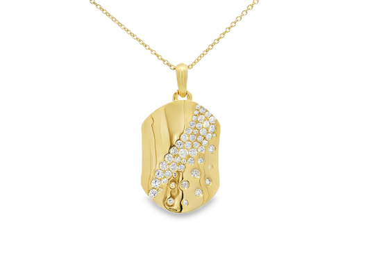 0.76CT Diamond Pendant 14k Yellow Gold