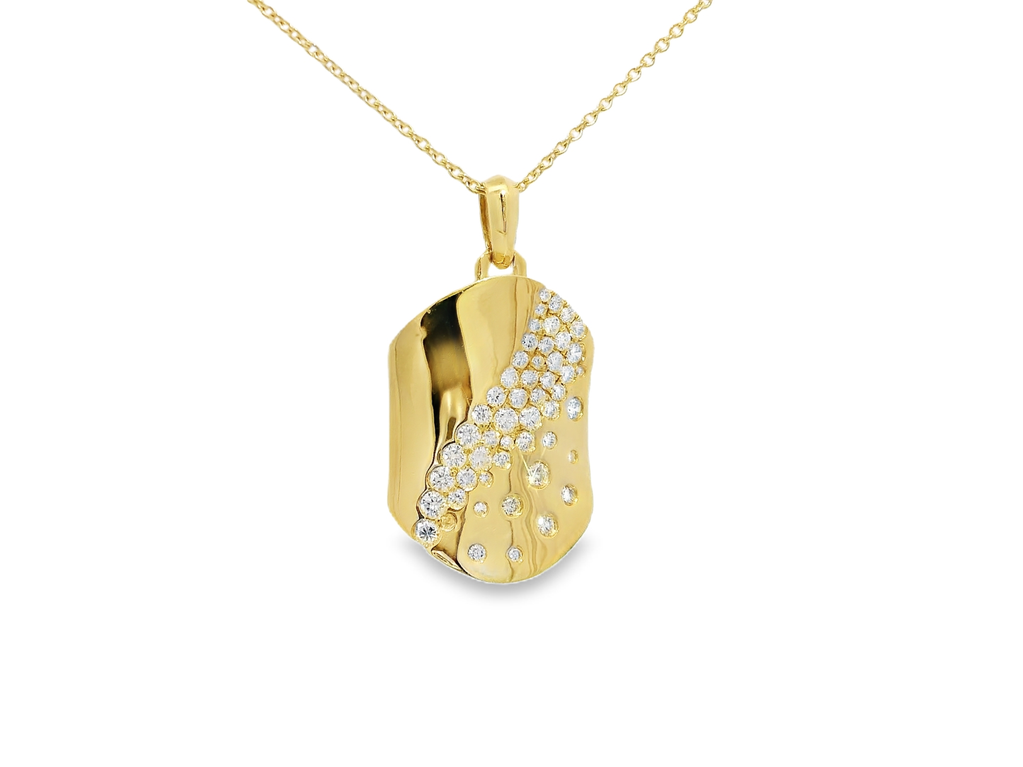 0.76CT Diamond Pendant 14k Yellow Gold
