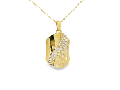 0.76CT Diamond Pendant 14k Yellow Gold
