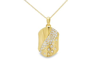 0.76CT Diamond Pendant 14k Yellow Gold