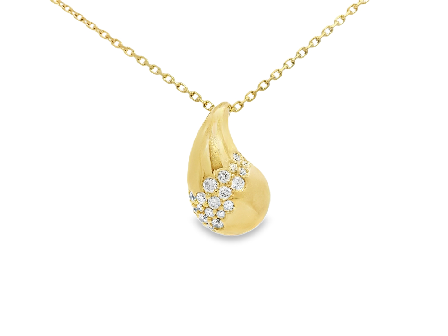 0.35CT Diamond Pendant 14k Yellow Gold
