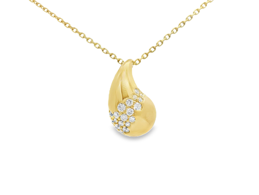 0.35CT Diamond Pendant 14k Yellow Gold