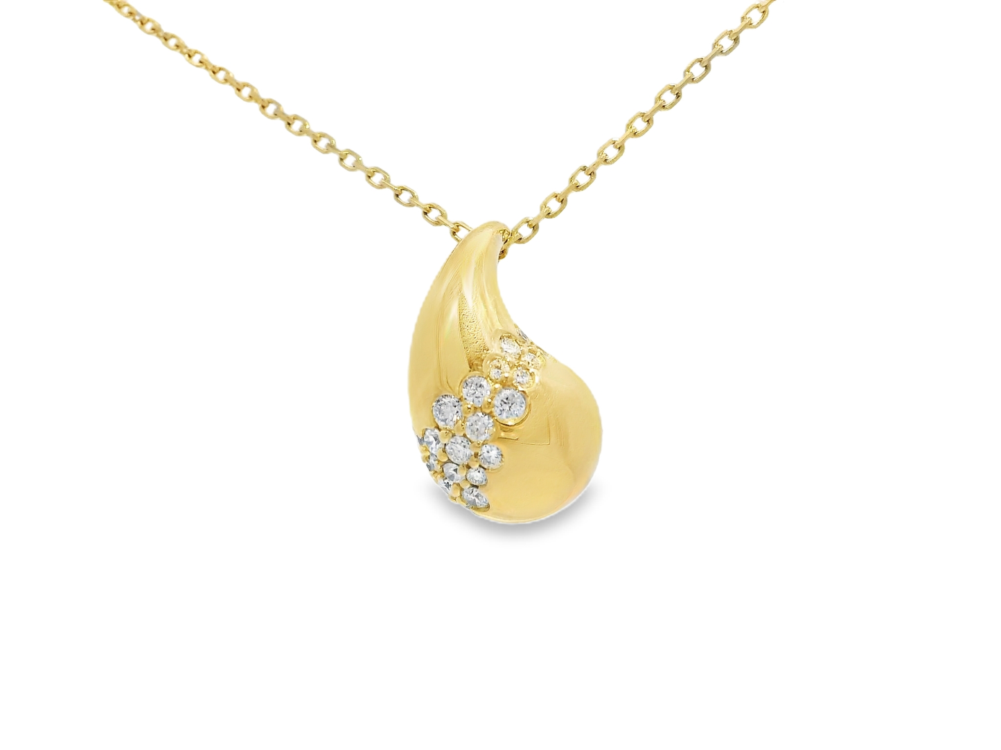 0.35CT Diamond Pendant 14k Yellow Gold