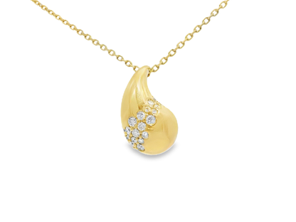 0.35CT Diamond Pendant 14k Yellow Gold