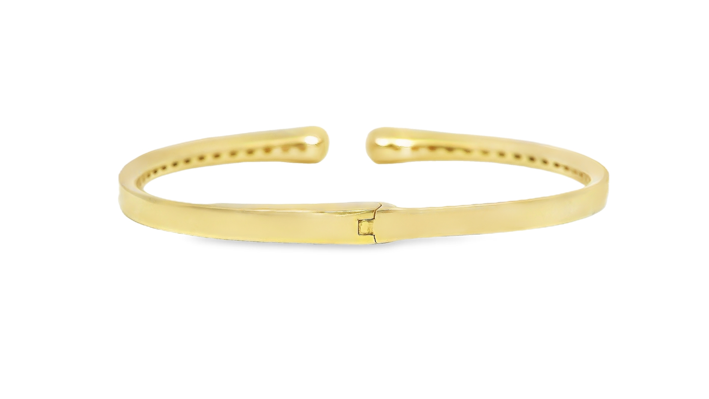 0.35CT Diamond Bangle with Red Enamel18k Yellow Gold