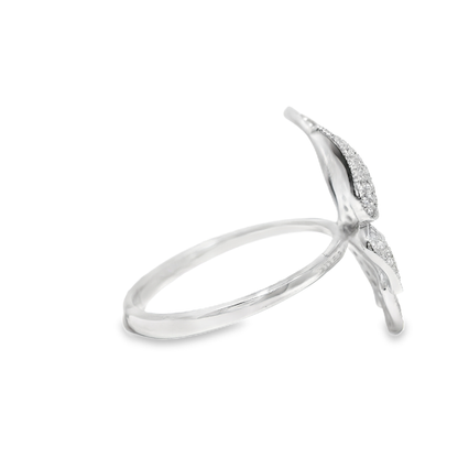 0.54CT Diamond Butterfly Ring 14k White Gold