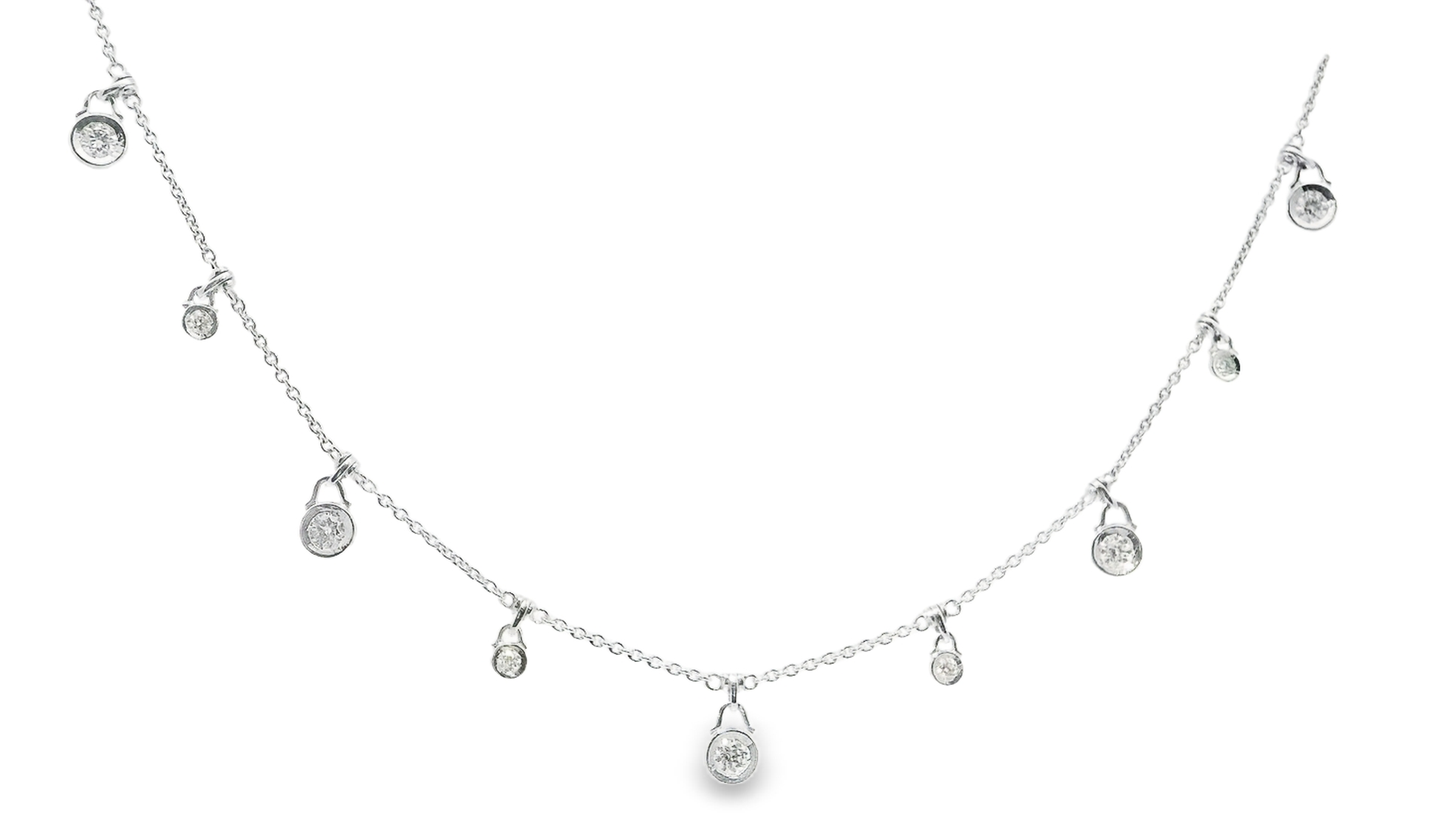 0.78CT Diamond Necklace 18k White Gold