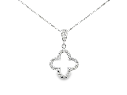 0.28CT Diamond Pendant 14k White Gold