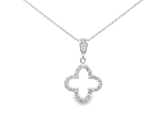 0.28CT Diamond Pendant 14k White Gold