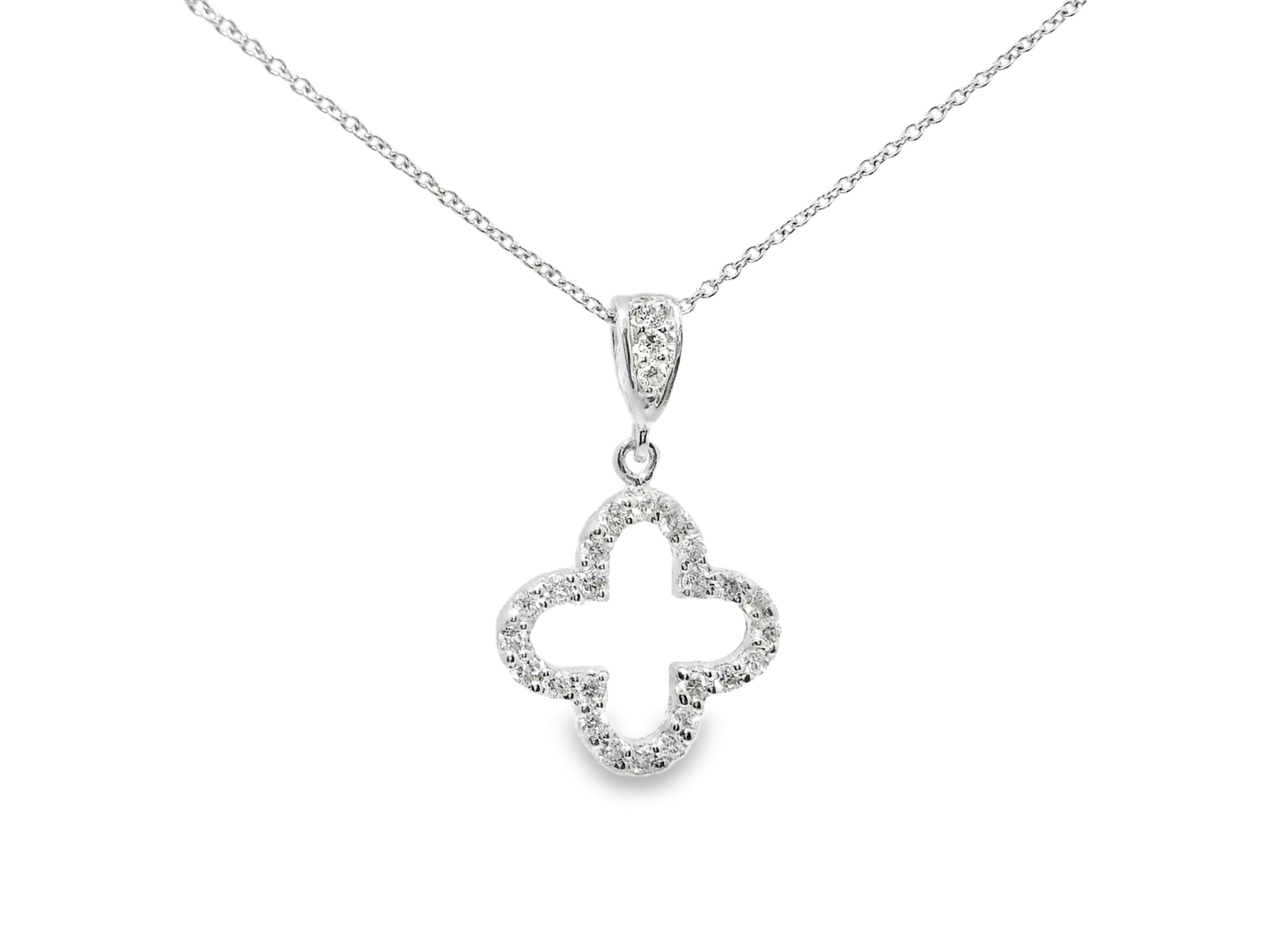 0.28CT Diamond Pendant 14k White Gold