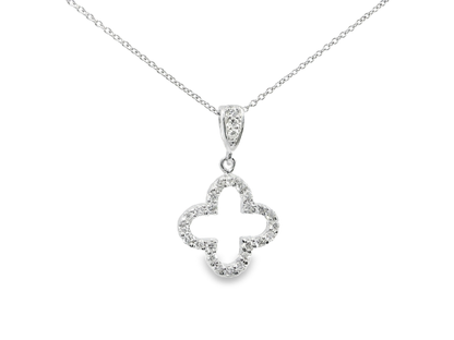 0.28CT Diamond Pendant 14k White Gold