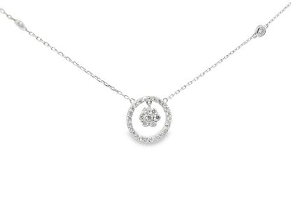 0.51CT Diamond Pendant 14k White Gold
