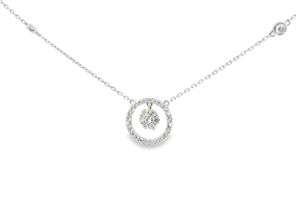 0.51CT Diamond Pendant 14k White Gold