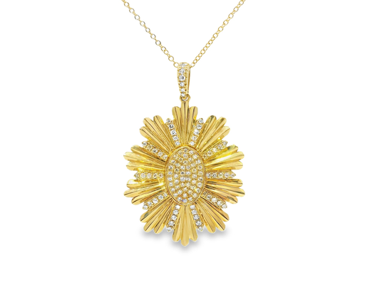 0.31CT Diamond Pendant 14k Yellow Gold