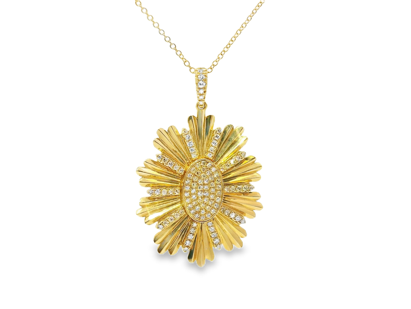 0.31CT Diamond Pendant 14k Yellow Gold