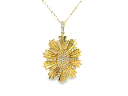 0.31CT Diamond Pendant 14k Yellow Gold