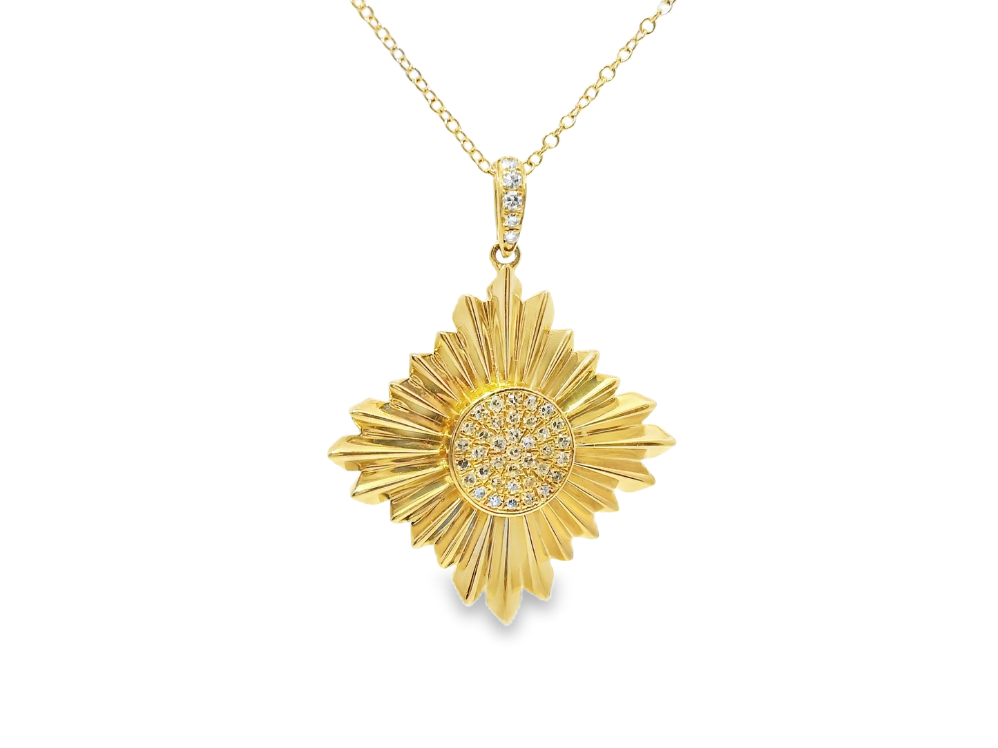 0.12CT Diamond Pendant 14k Yellow Gold