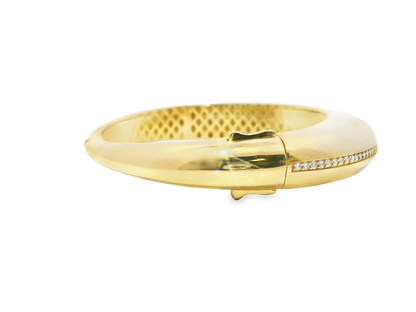 0.93CT Diamond Bangle 14k Yellow Gold