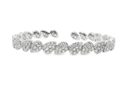 2.66CT Diamond Bangle 14k White Gold