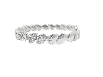 2.66CT Diamond Bangle 14k White Gold