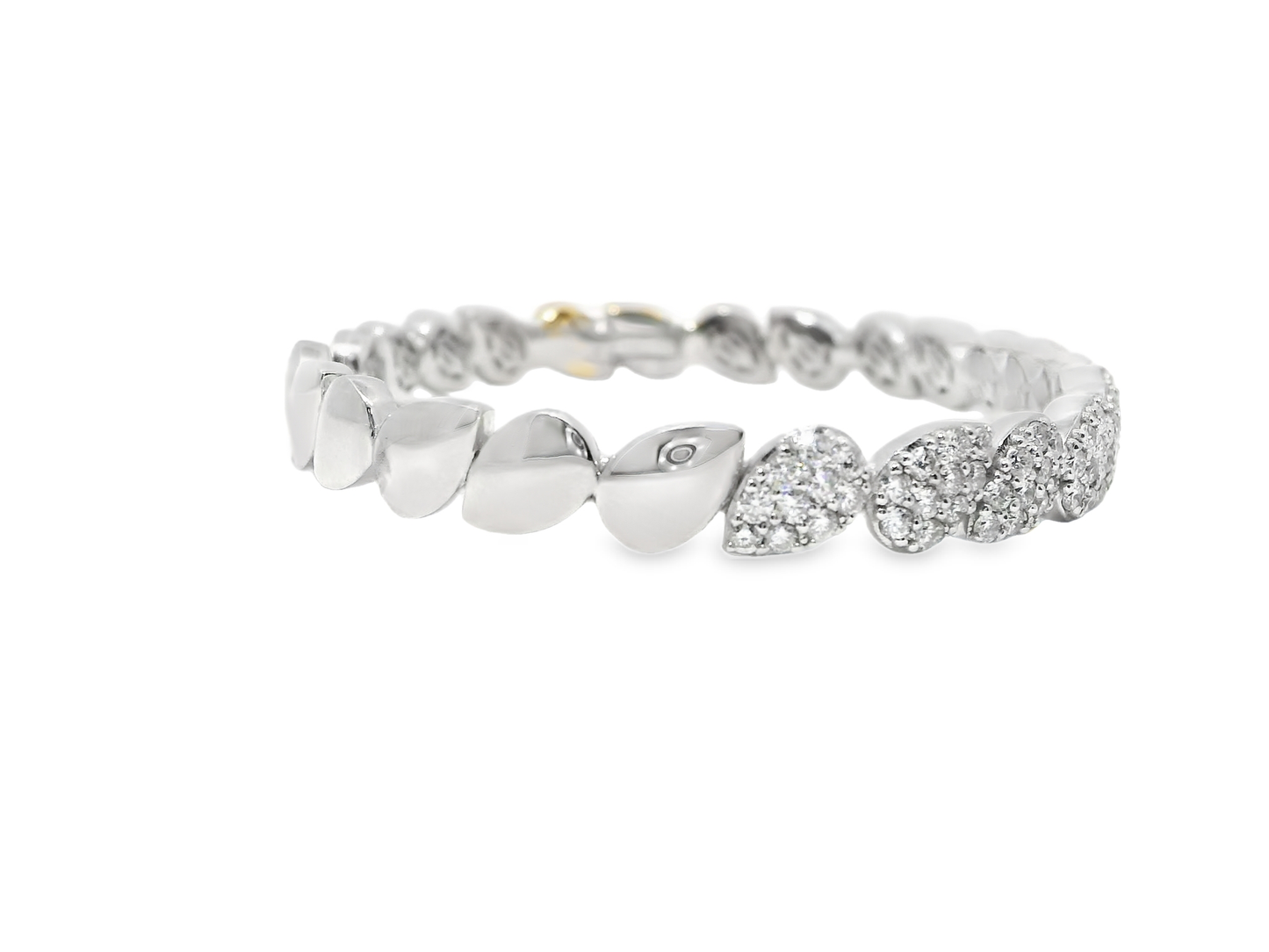 2.66CT Diamond Bangle 14k White Gold