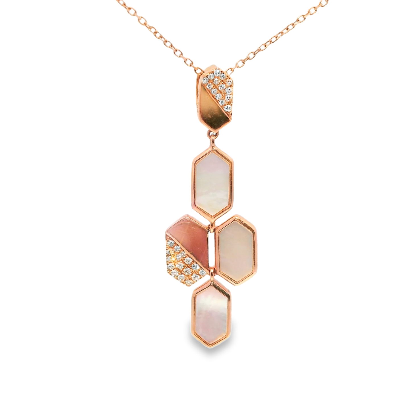 1.57CT Diamond Pendant 14k Rose Gold