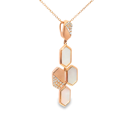 1.57CT Diamond Pendant 14k Rose Gold