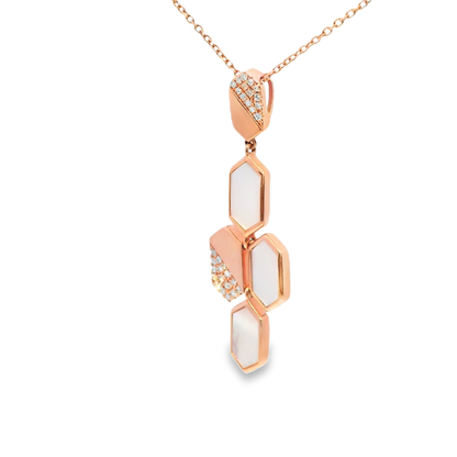 1.57CT Diamond Pendant 14k Rose Gold