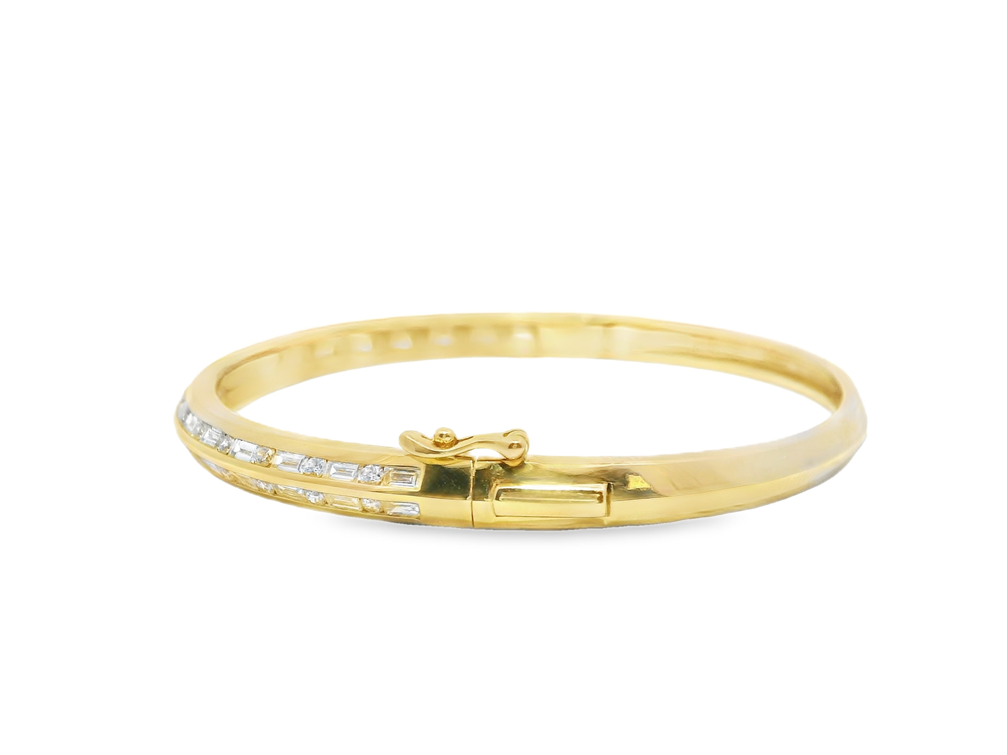 1.90Ct Diamond Bangle 14k Yellow Gold