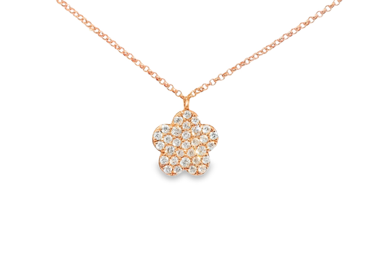 0.34CT Diamond Pendant 14k rose Gold