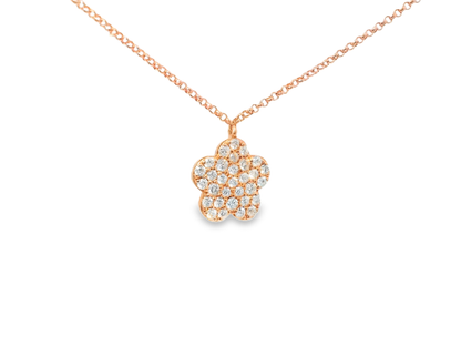 0.34CT Diamond Pendant 14k rose Gold