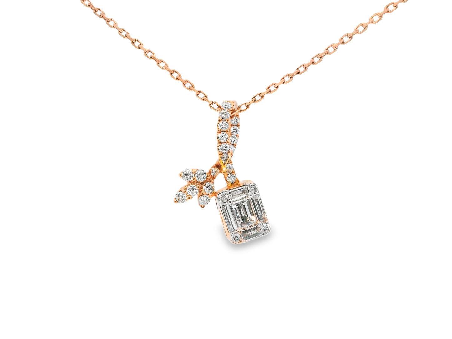 0.37CT Diamond Pendant18k Rose Gold