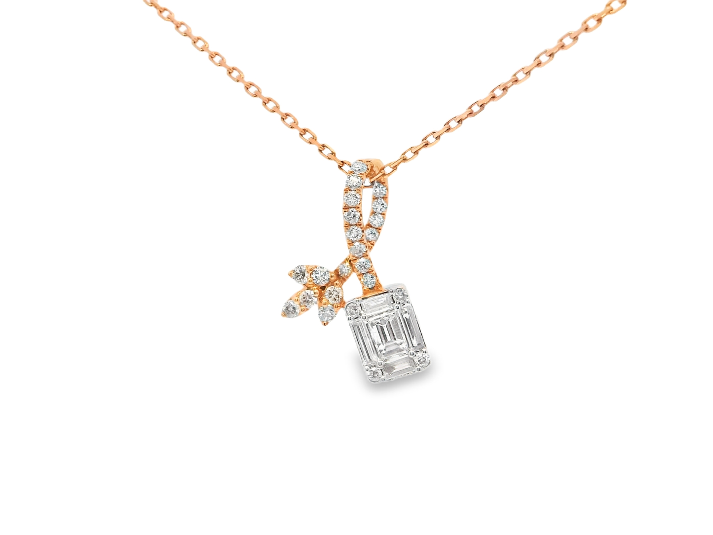 0.37CT Diamond Pendant18k Rose Gold