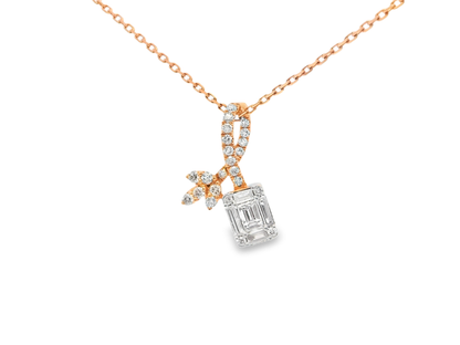0.37CT Diamond Pendant18k Rose Gold