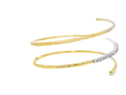 0.79CT Diamond Bangle 14k Yellow Gold