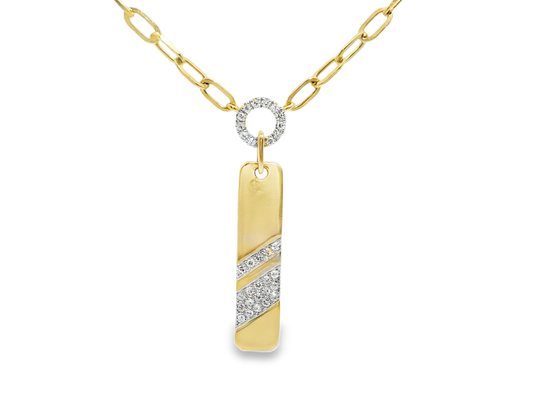 0.24CT Diamond Pendant 14k Yellow Gold