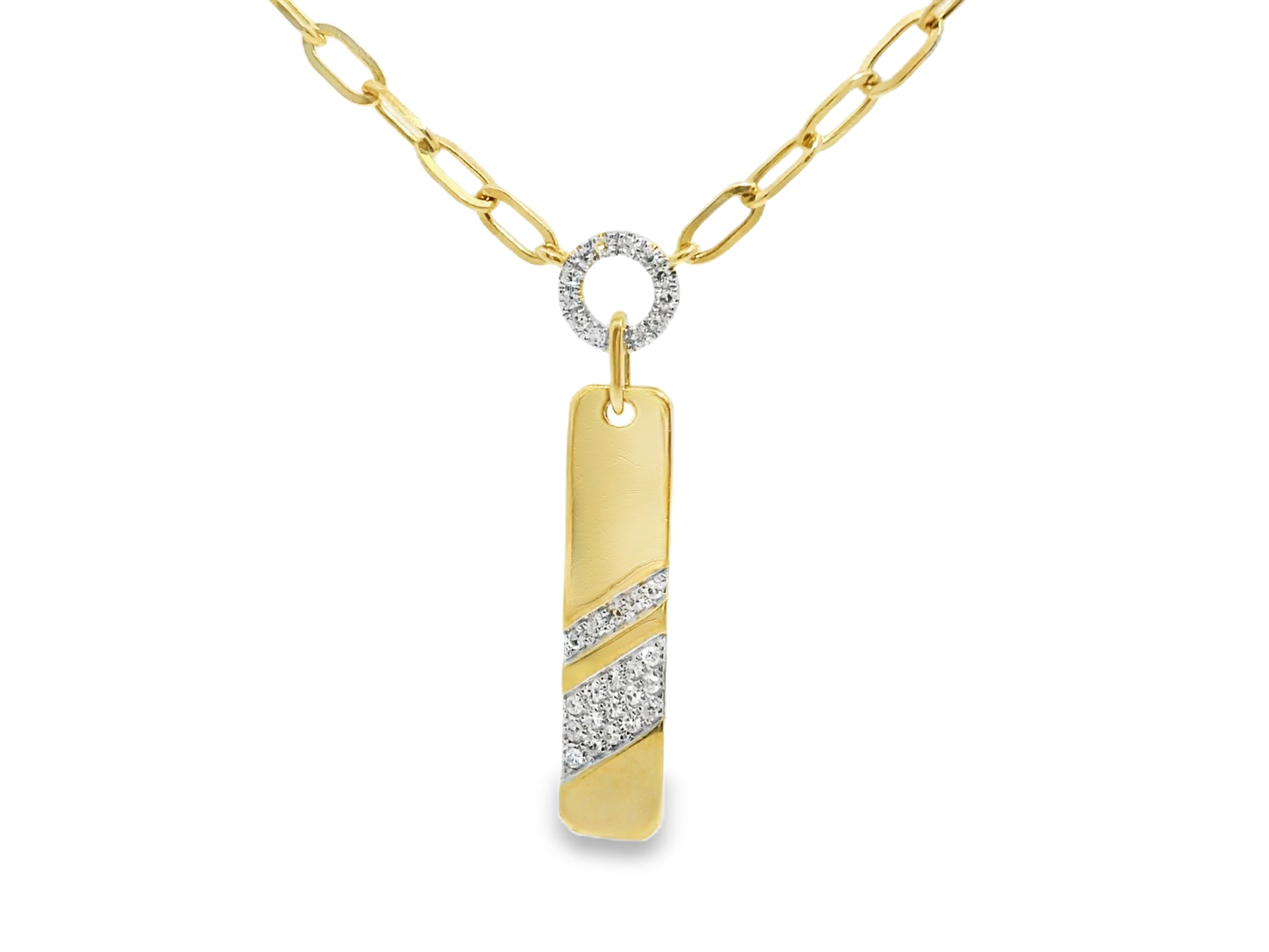 0.24CT Diamond Pendant 14k Yellow Gold