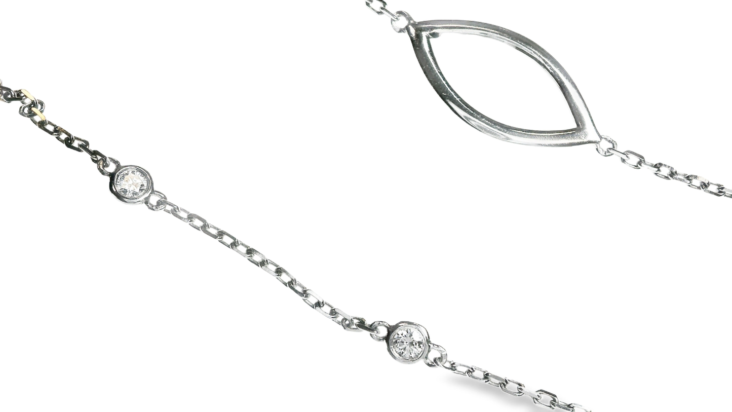 1.07CT Diamond Necklace 14k White Gold