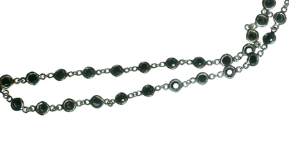 10.32CT Black Diamond Necklace 14k White Gold