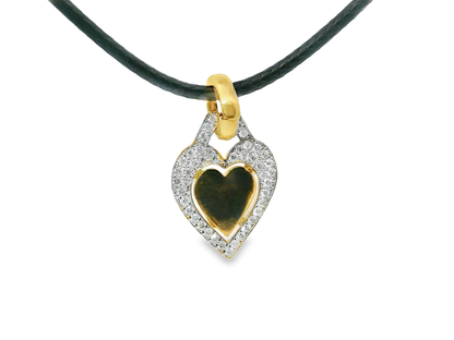 0.43CT Heart Charm Pendant 18k Yellow Gold