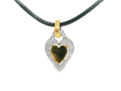 0.43CT Heart Charm Pendant 18k Yellow Gold