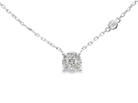 0.73CT Diamond Pendant 14k White Gold