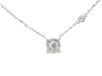 0.73CT Diamond Pendant 14k White Gold