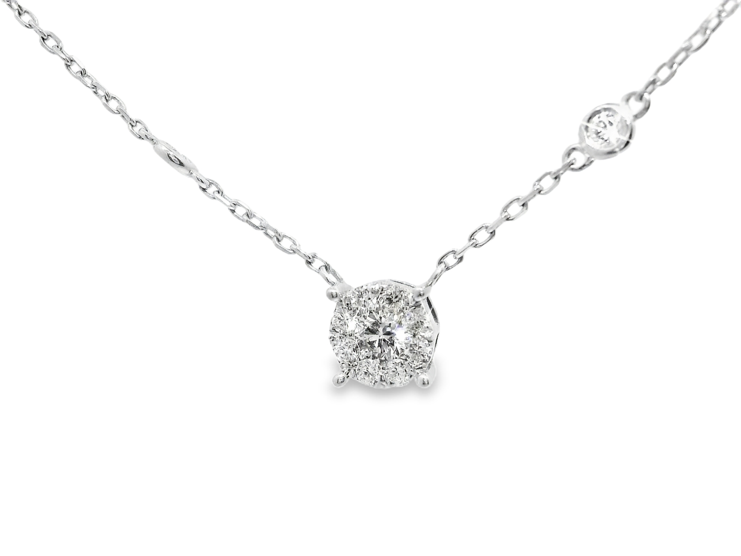 0.73CT Diamond Pendant 14k White Gold