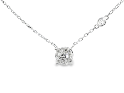 0.73CT Diamond Pendant 14k White Gold